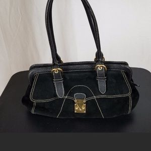 Maxx New York Suede Handbag with FREE Leather Twin